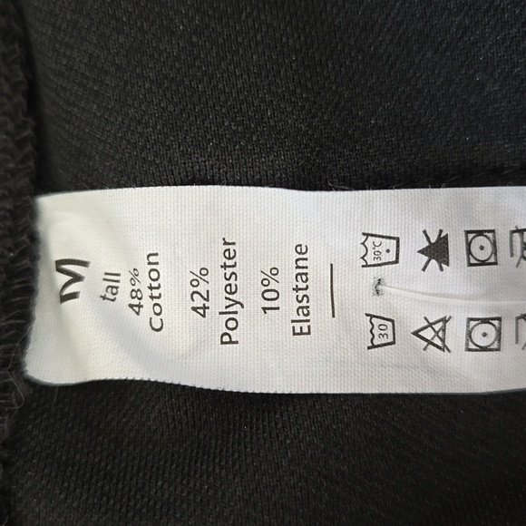 NWT!! Denim Crossover Waist Black Pocket Flare Stretch Knit High Waisted Md Tall - Picture 9 of 9